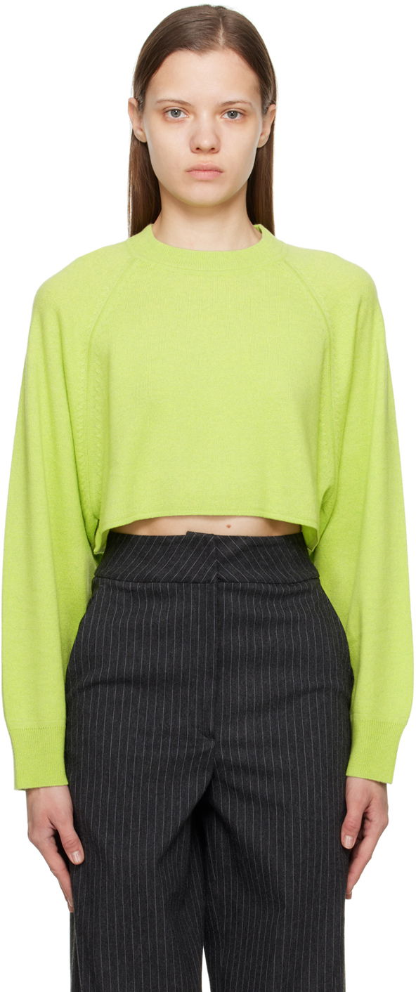 Пуловер Loulou de Saison Loulou de Saison Bocas Cropped Sweater Зелено | BOCAS, 0