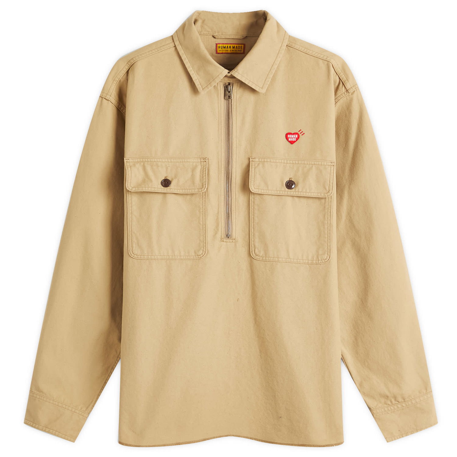 Риза Human Made Human Made Men's Zip-Up Work Shirt, Size Large Бежово | HM29SH002-BEI, 1