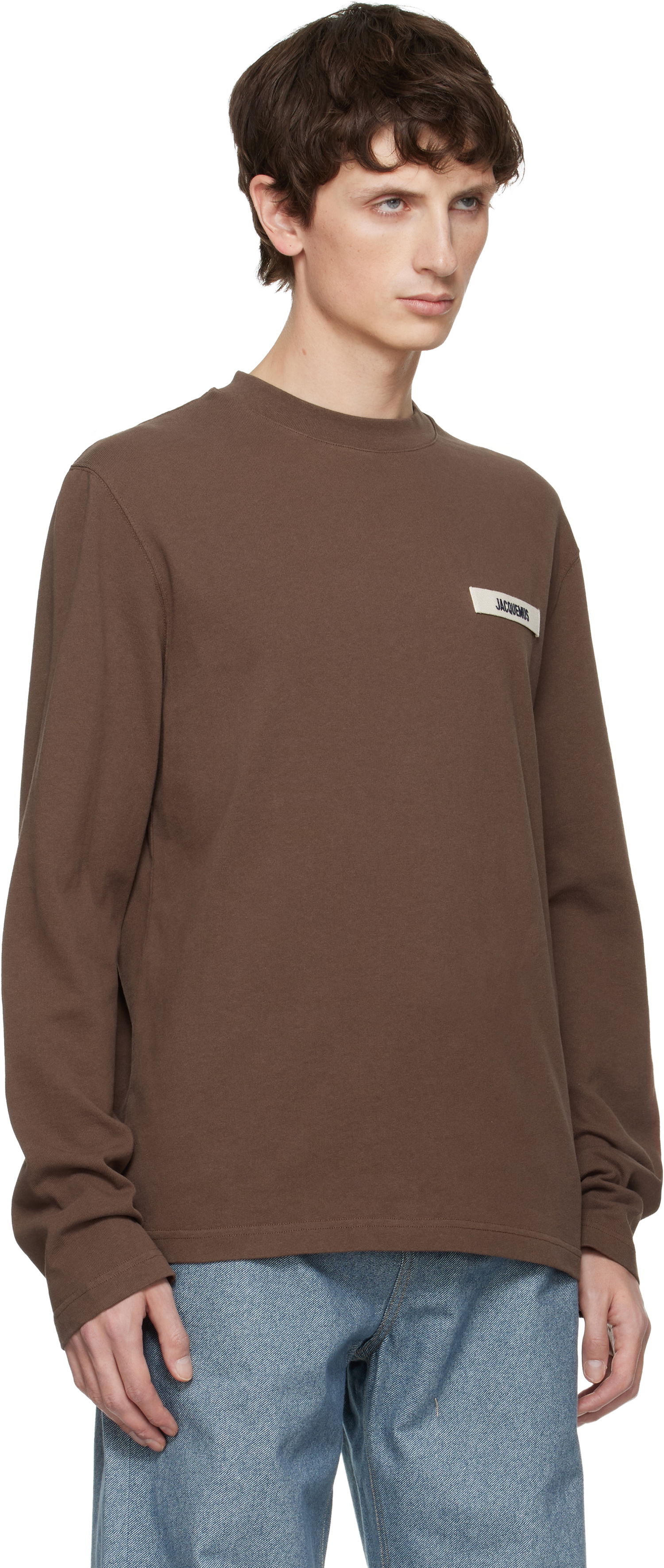Тениска Jacquemus 'The Gros Grain' Long-Sleeve T-shirt Кафяво | 25HTSM00570AJ00226, 1