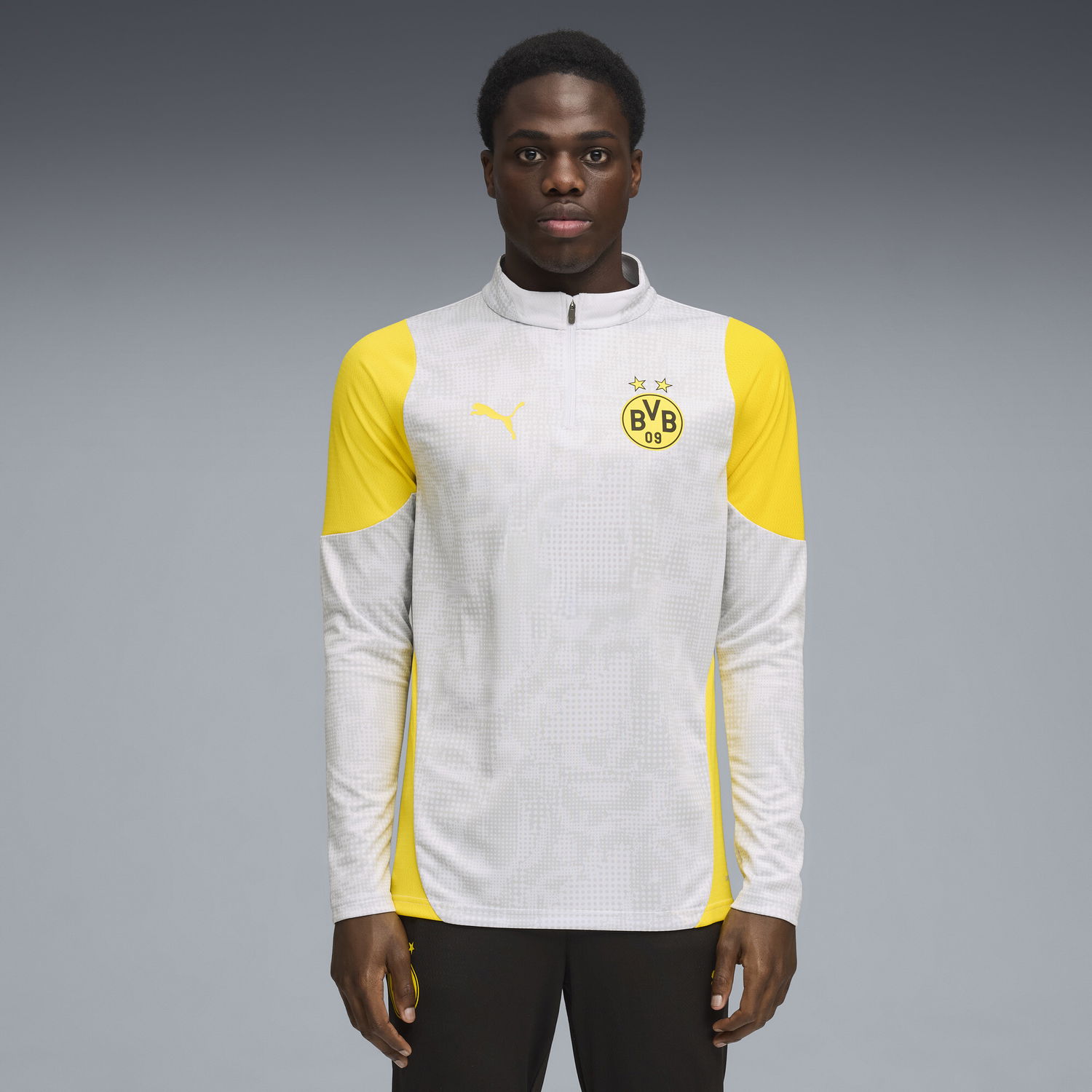 Суитчър Puma Borussia Dortmund Men's Training Quarter-Zip Top Сиво | 781669_18, 1