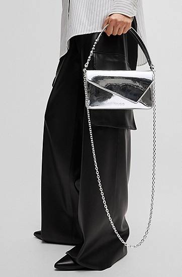 Чанта през рамо BOSS Clutch Bag With Logo Handle Металик | 50536245, 1