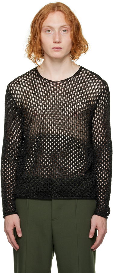 Пуловер Dion Lee Metallic Long Sleeve Sweater Черно | C7107F22, 0