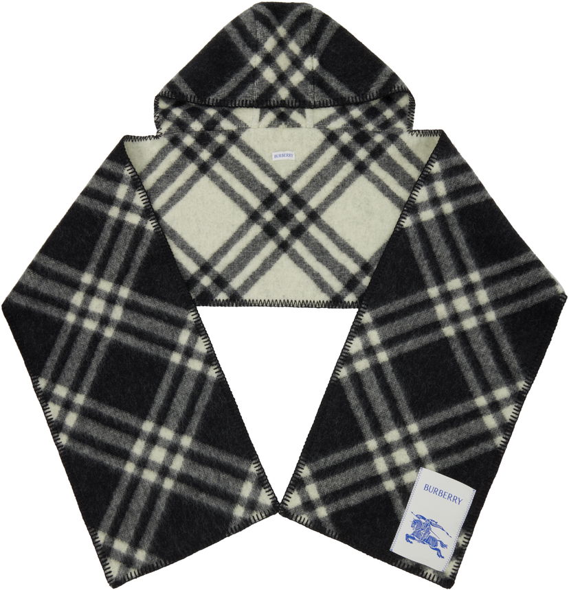 Шал Burberry Burberry Check Hooded Scarf Черно | 8115260