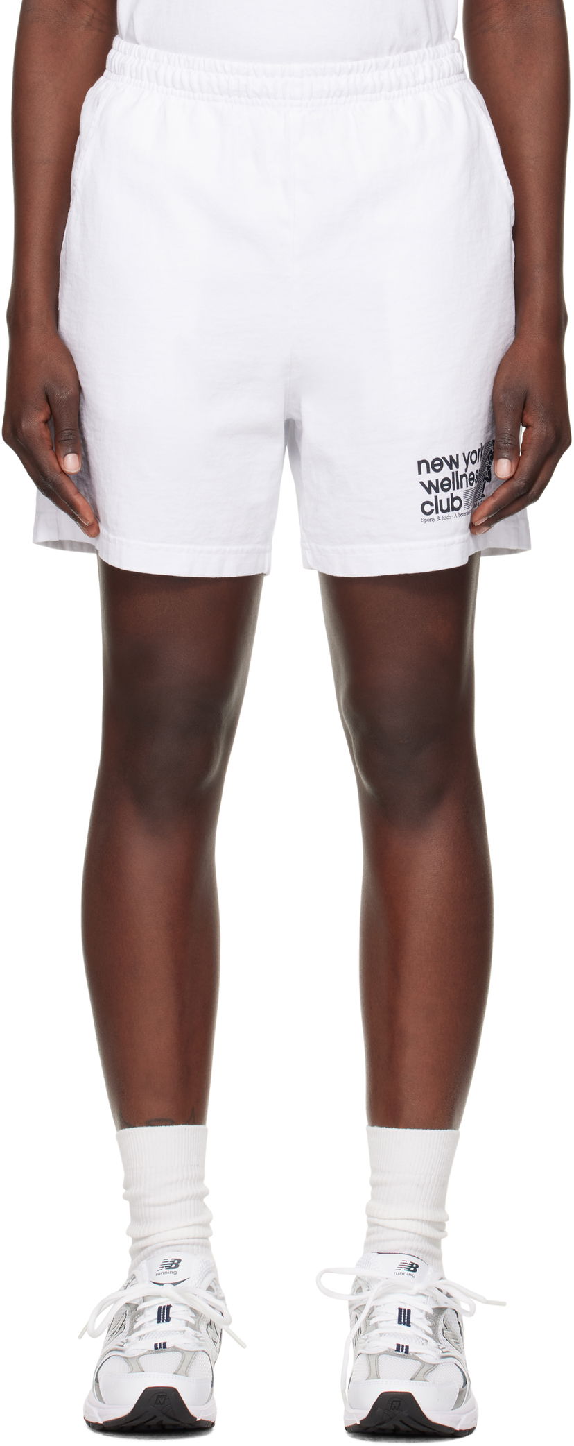 Къси панталони Sporty & Rich 'Wellness Club' Shorts Бяло | SH039506128WH01