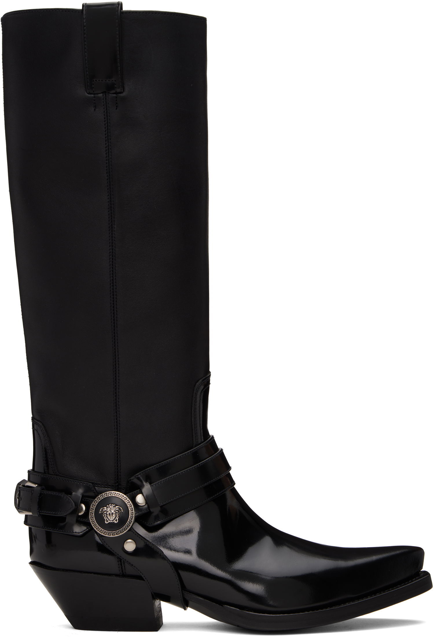 Облекло Versace Versace Texano Knee-High Boots Черно | 1016746_1A12155_1B00I, 0