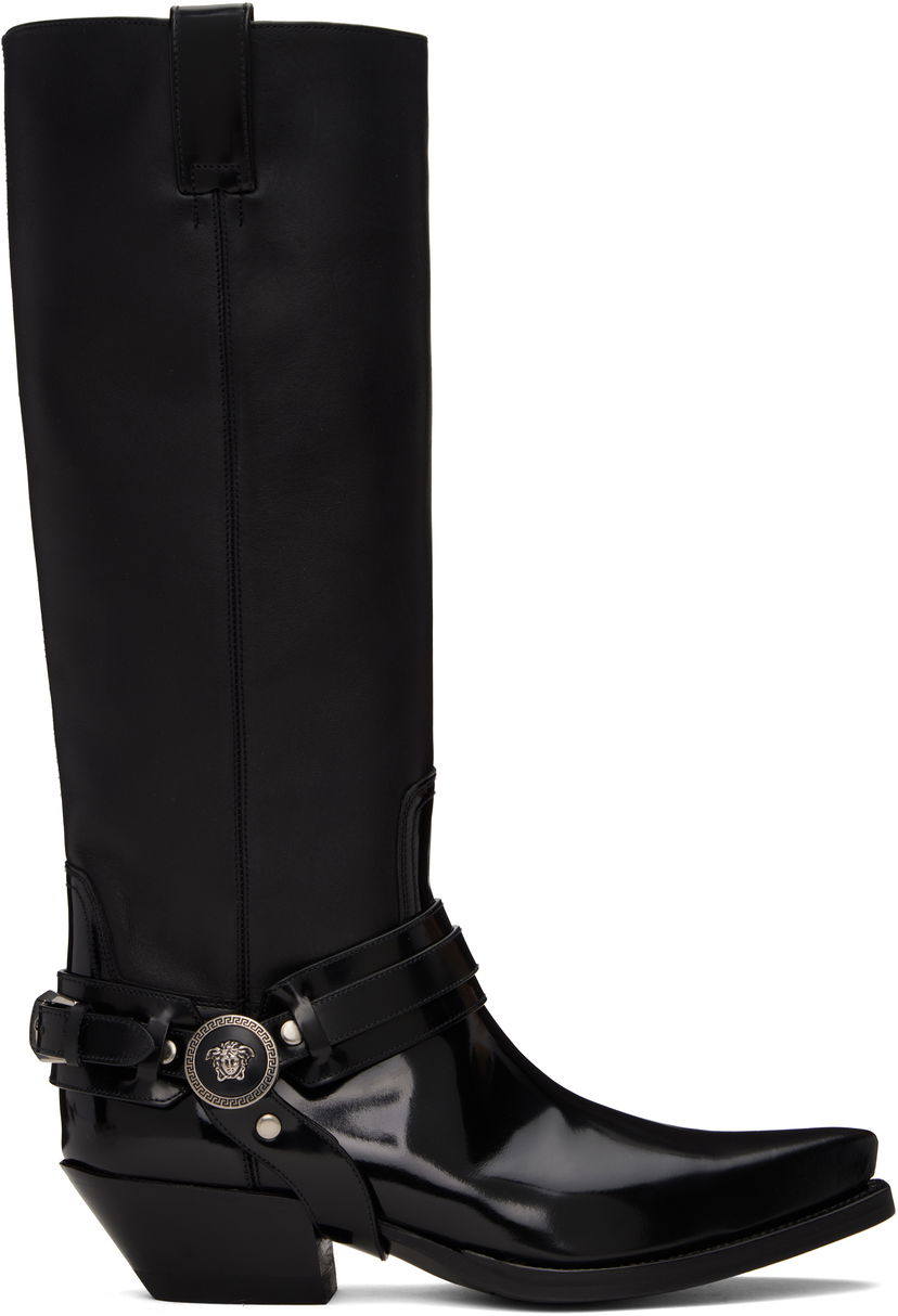 Облекло Versace Versace Texano Knee-High Boots Черно | 1016746_1A12155_1B00I