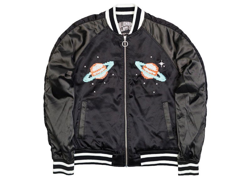 Яке бомбър BILLIONAIRE BOYS CLUB Billionaire Boys Club Pixelated Planets Satin Bomber Jacket Черно | 8718401BLK, 0
