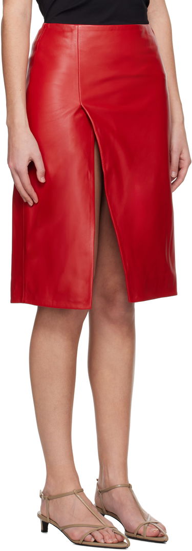 Пола Loulou de Saison Loulou de Saison Ekare Leather Midi Skirt Черно | EKARE, 4