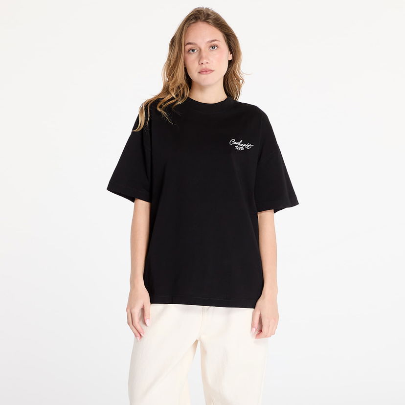 Тениска Carhartt WIP T-shirt S/S Signature Script T-Shirt UNISEX Black/ Wax L Черно | I033828.K02XX