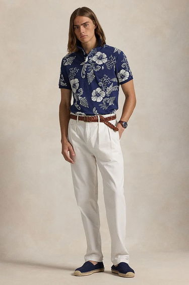 Поло тениска Polo by Ralph Lauren Polo Ralph Lauren Floral Print Polo Shirt Синьо | 710956684, 2
