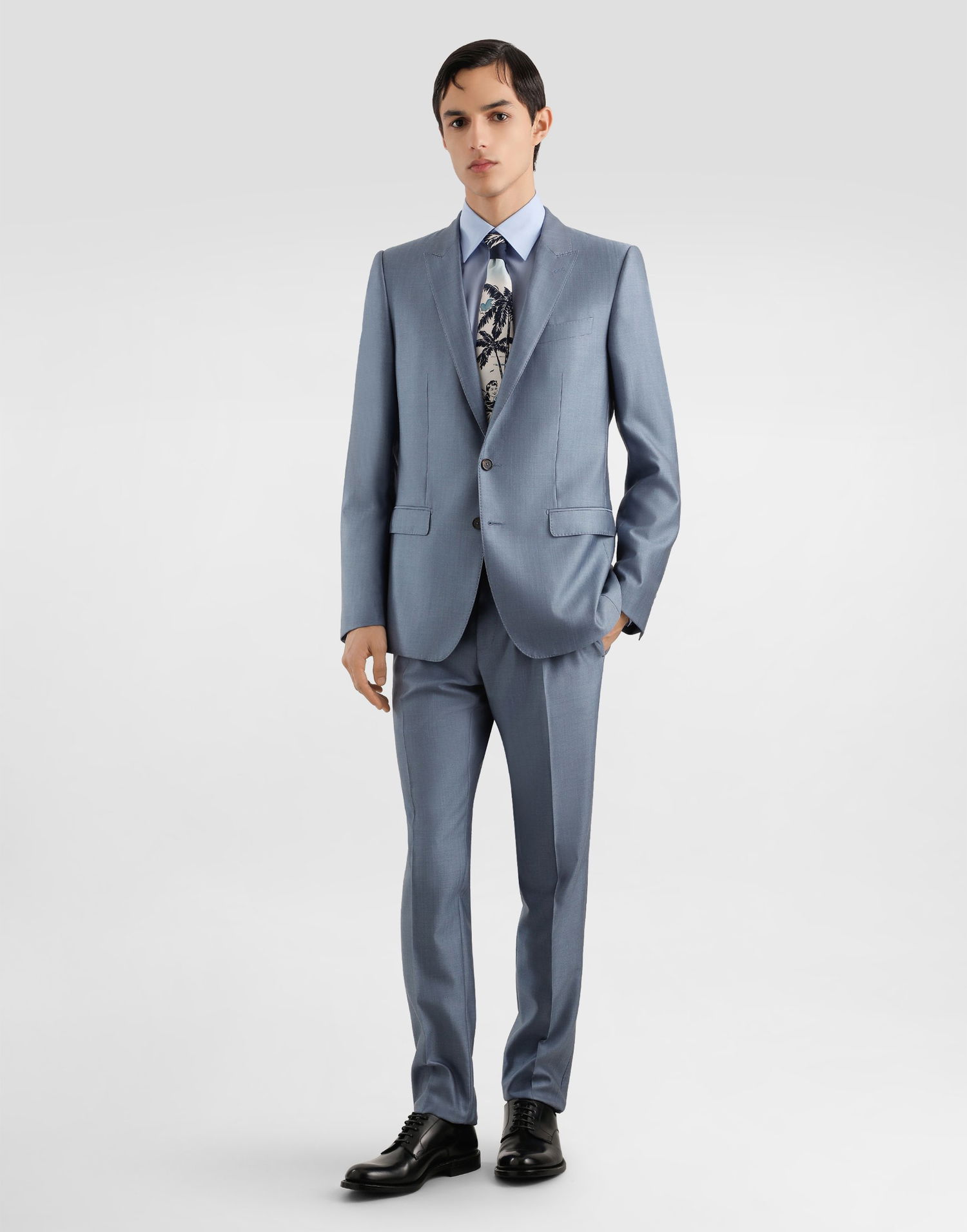 Комплект Dolce & Gabbana Dolce & Gabbana Single-Breasted Wool and Silk Suit Синьо | GK0RMTGJ725S8285, 1