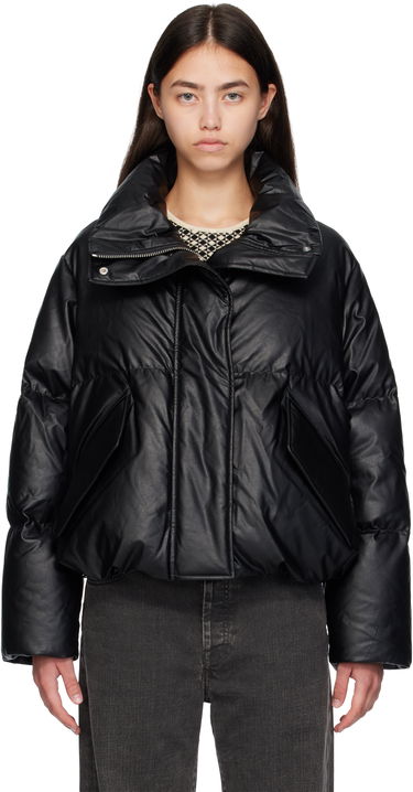 Пухо яке Maison Margiela MM6 Maison Margiela Faux-Leather Zip Down Jacket Черно | S52AM0338 S53057, 0