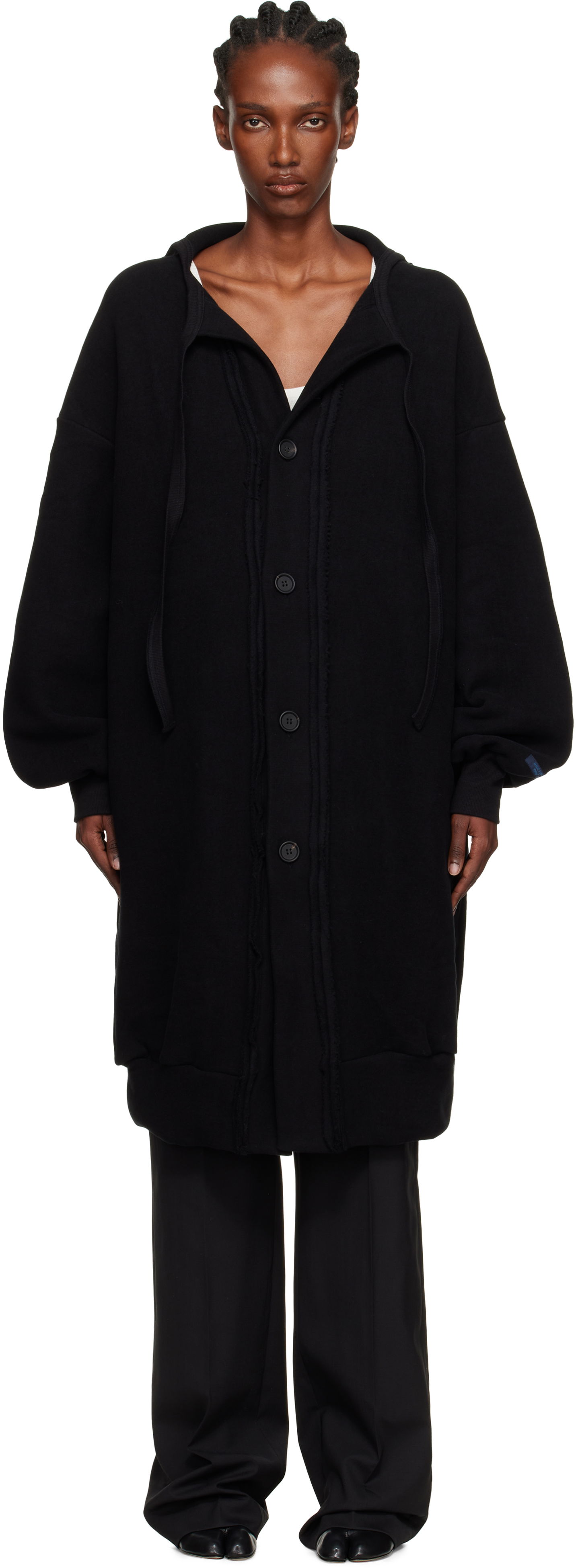 Яке Yohji Yamamoto YOHJI YAMAMOTO Jersey Twill Button Cardigan Черно | FM-T86-002, 0