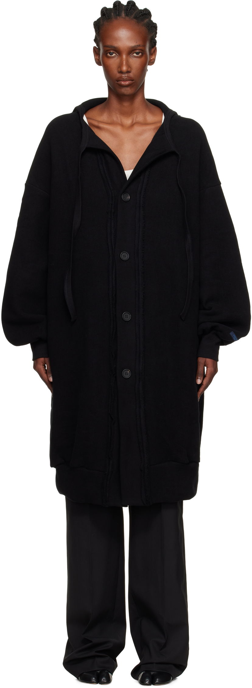 Яке Yohji Yamamoto YOHJI YAMAMOTO Jersey Twill Button Cardigan Черно | FM-T86-002