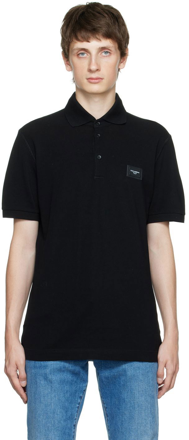Поло тениска Dolce & Gabbana Black Cotton Polo Черно | G8KK1TFU7EN, 0
