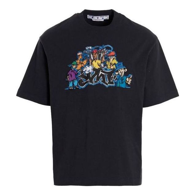 Тениска Off-White Off-White Graffiti Print T-Shirt Черно | OMAA120F22JER0114684, 0