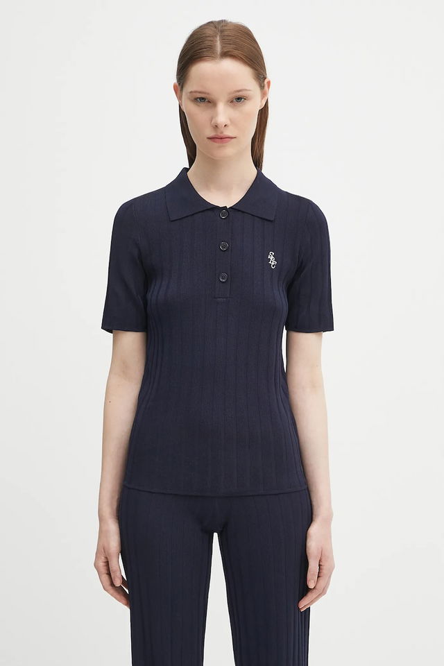 Sporty & Rich SRC Ribbed Polo Shirt