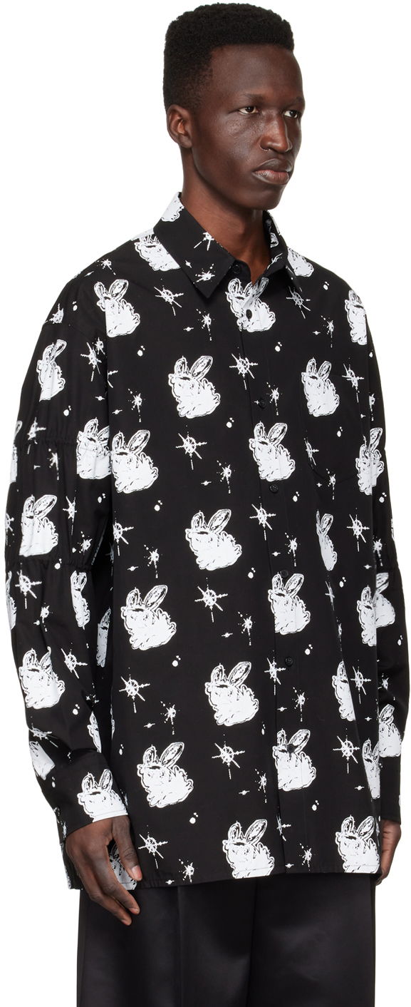 Риза We11done We11done Cotton Poplin Space Bunny Print Shirt Черно | WD-BL1-22-142-M-BK, 1