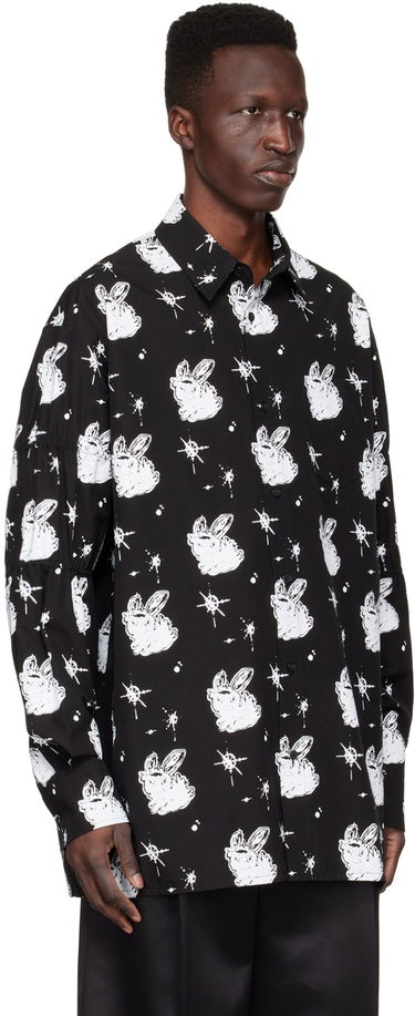 Риза We11done We11done Cotton Poplin Space Bunny Print Shirt Черно | WD-BL1-22-142-M-BK, 1