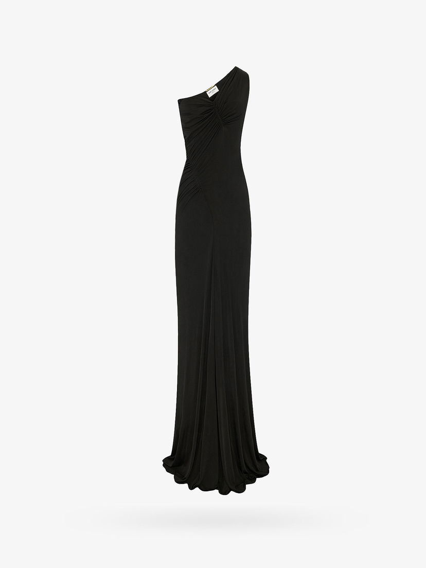 Pокля Saint Laurent One Shoulder Maxi Dress Черно | 733150Y7F981000