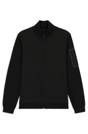 Яке BOSS Thermoregulating Hybrid Jacket with Zipped Sleeve Pocket Черно | 50541951