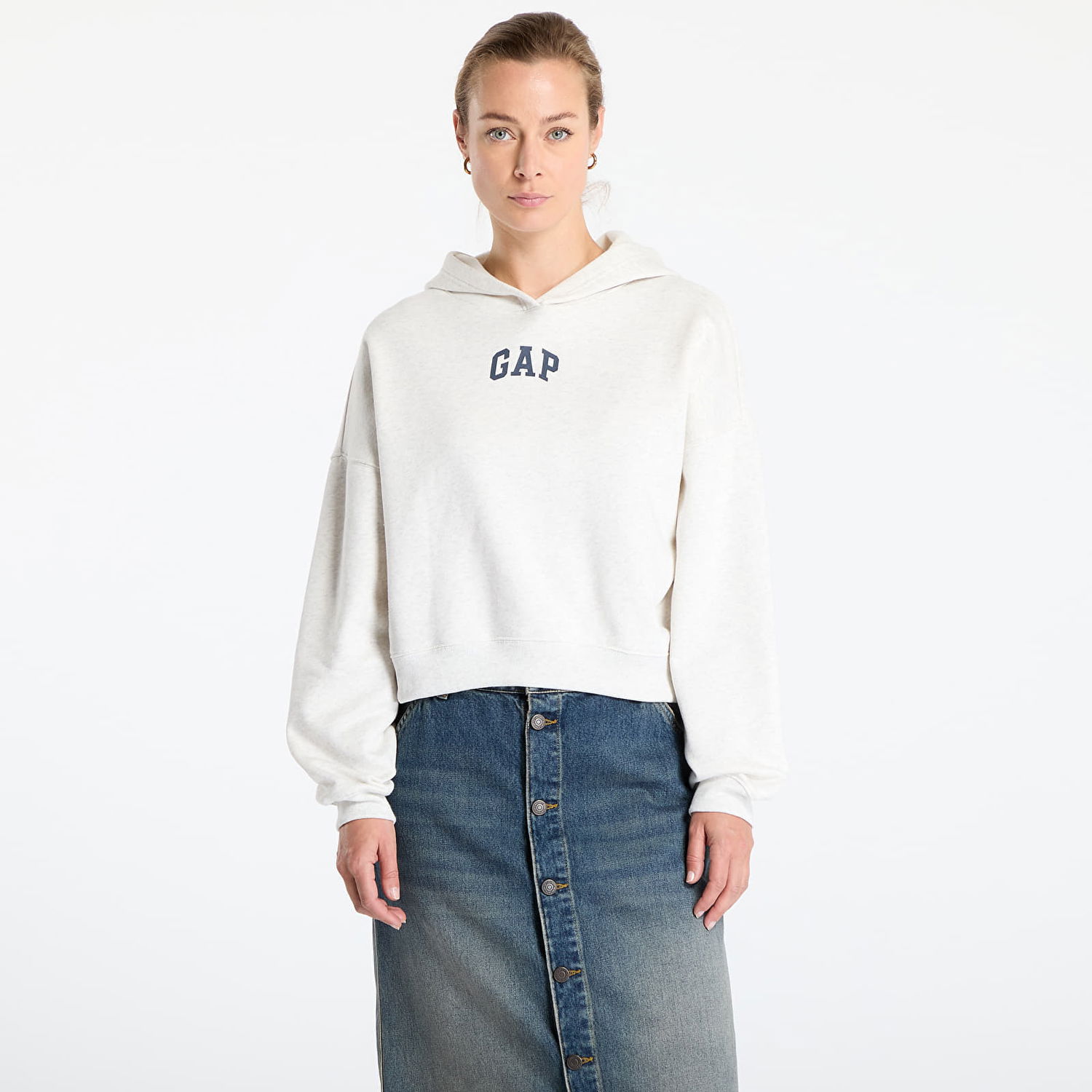 Суитчър GAP GAP Cropped Logo Hoodie Бяло | 429497-06, 0