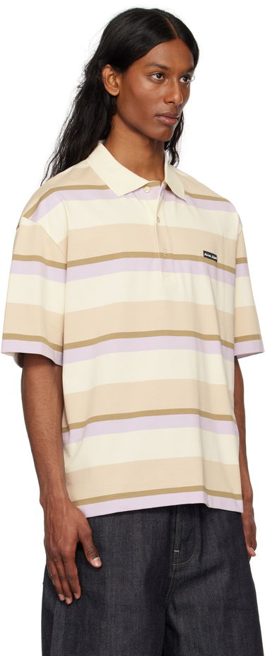 Поло тениска MAISON KITSUNÉ Maison Kitsuné Striped Oversize Polo Бежово | OM00206KJ7019, 1