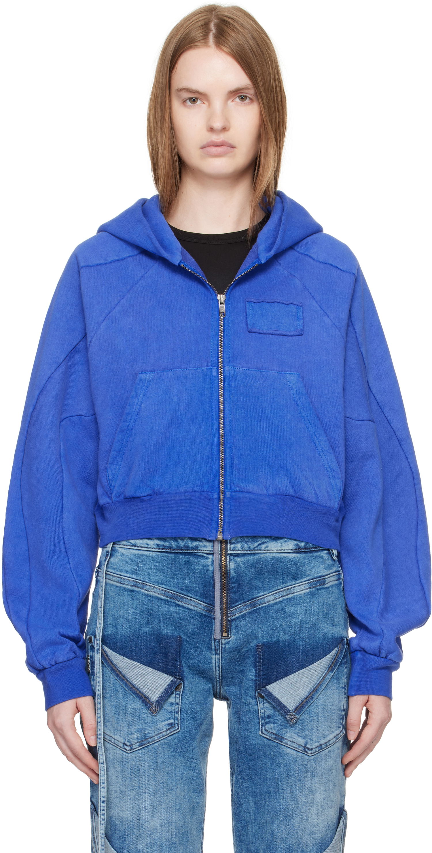 Суитчър Ottolinger Ottolinger Multiline Zip Hoodie Синьо | 115-600415-03, 0