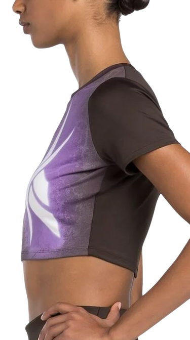 Съкратен топ Reebok Lux Bold Cropped T-Shirt Лилаво | 100205572, 1
