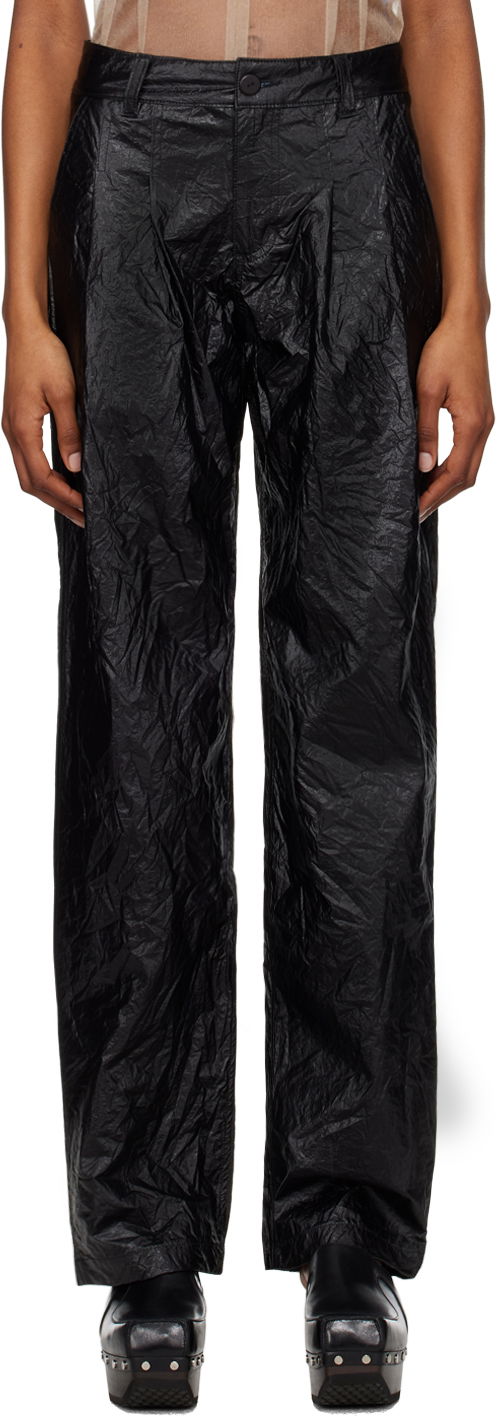 Панталони Eckhaus Latta Pleated Trousers Черно | 9016-EL-SS24-O -