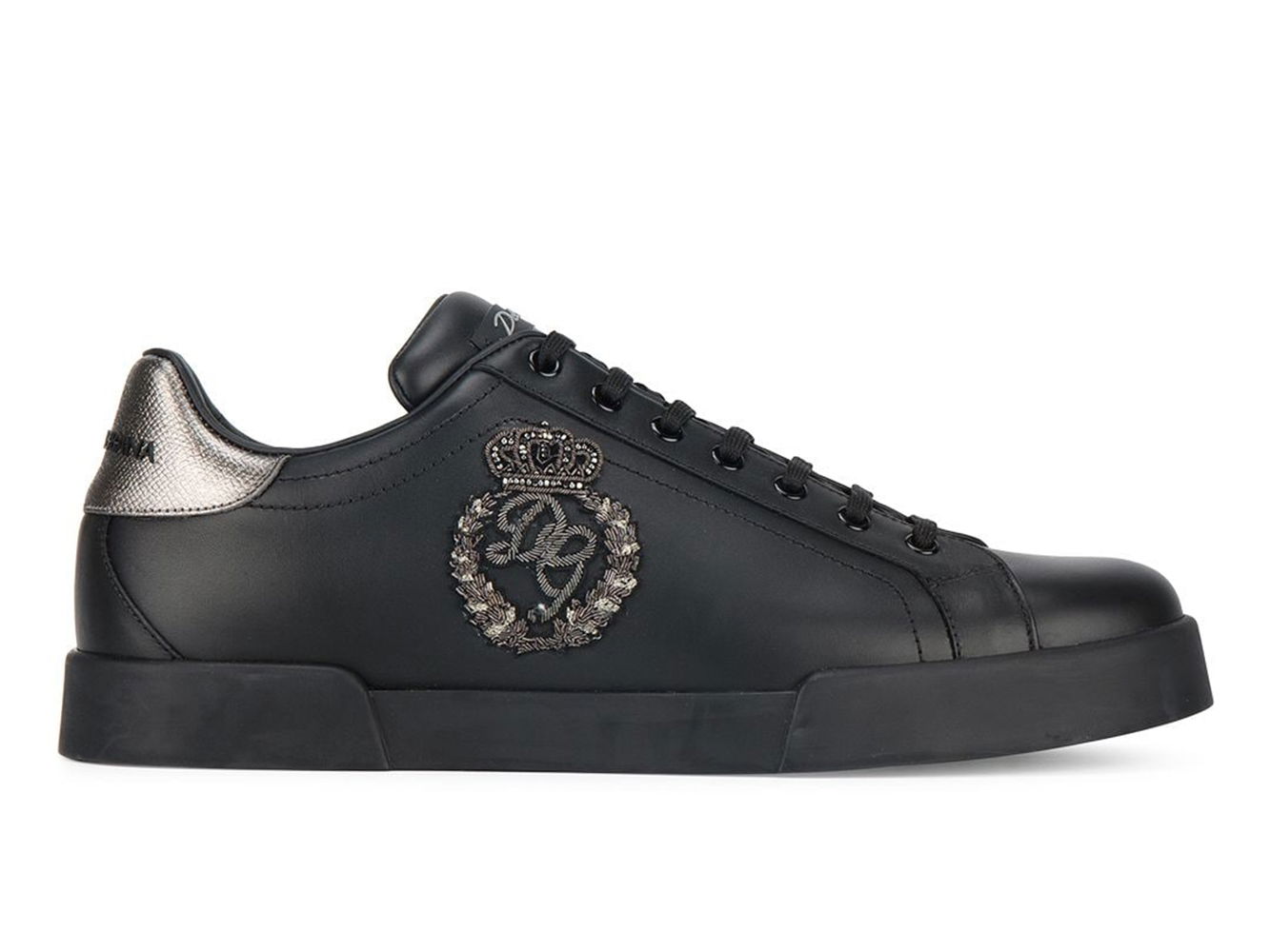Кецове и обувки Dolce & Gabbana Portofino Crown Patch Black Черно | CS1538AH164, 0