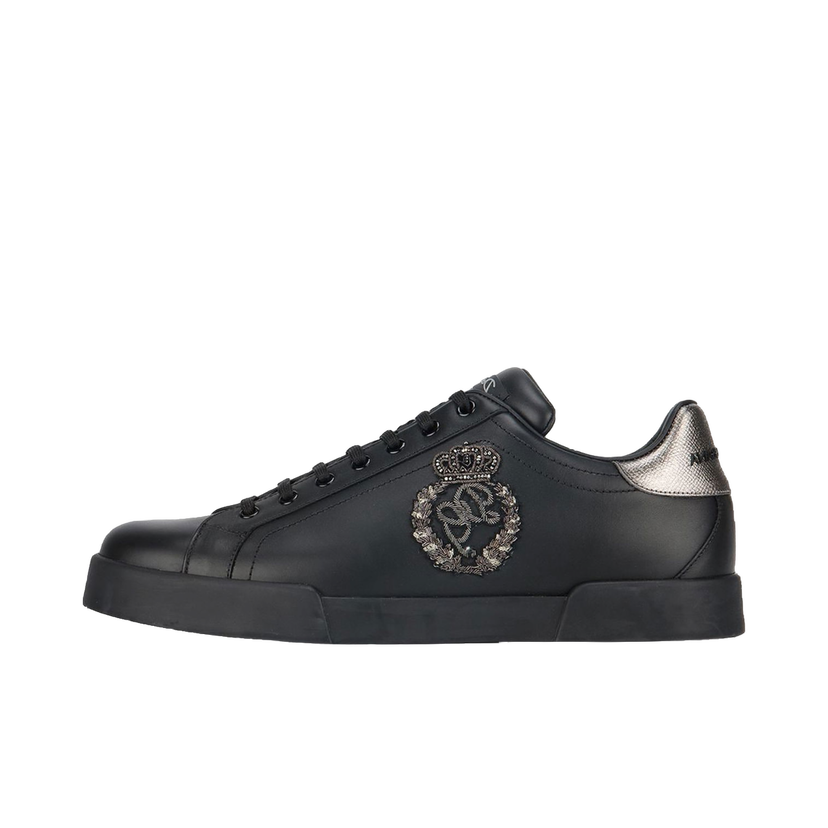 Кецове и обувки Dolce & Gabbana Portofino Crown Patch Black Черно | CS1538AH164
