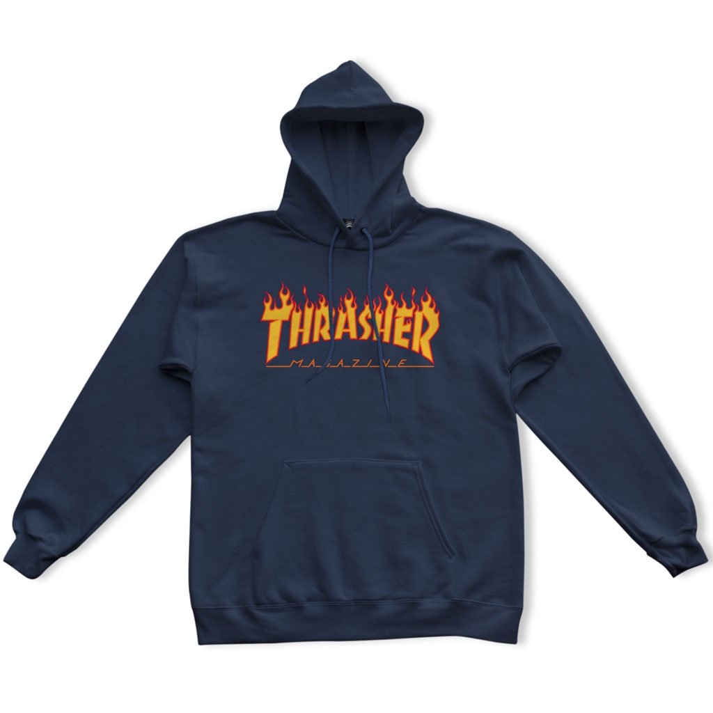 Суитчър Thrasher Flame Hoodie Тъмно синьо | 113102, 0