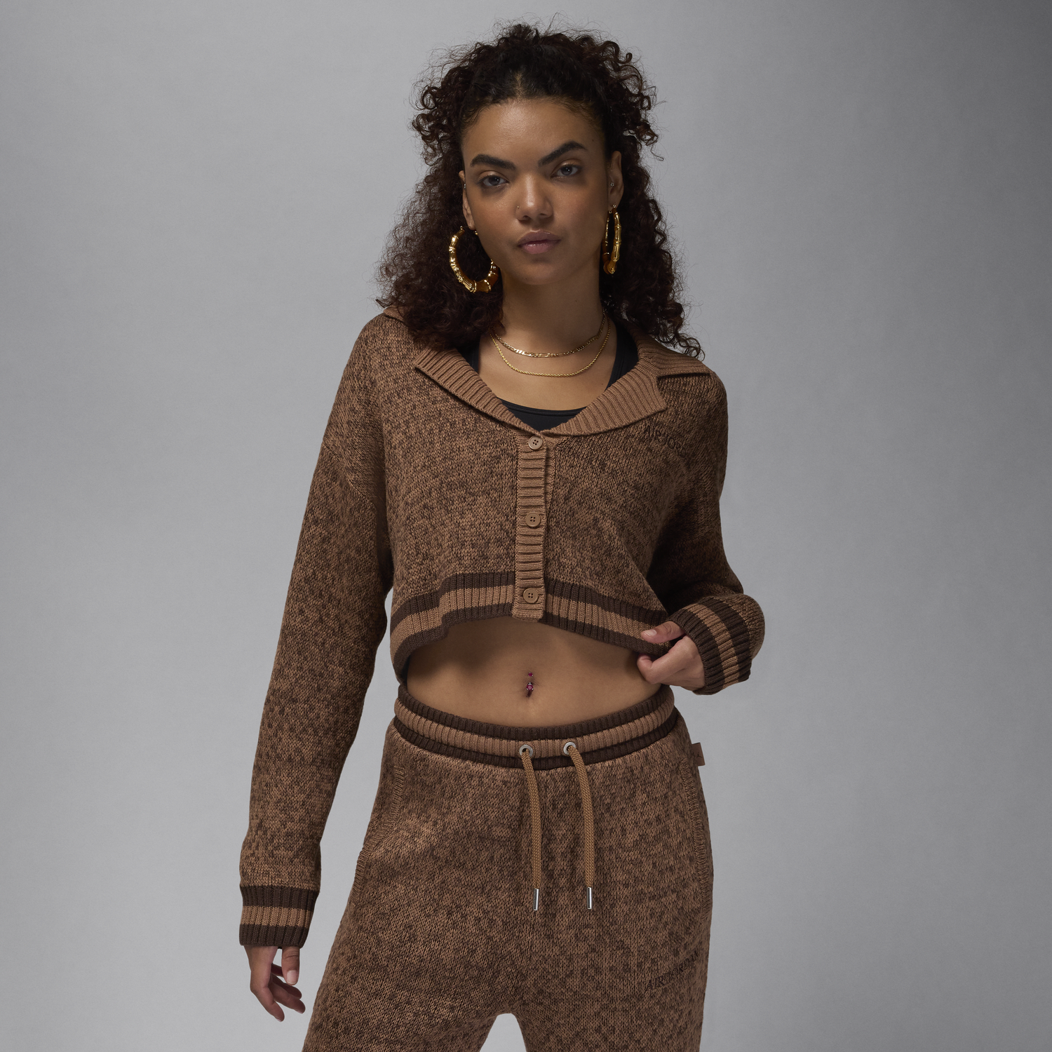 Пуловер Jordan Knit Cardigan Кафяво | FZ4195-223, 0
