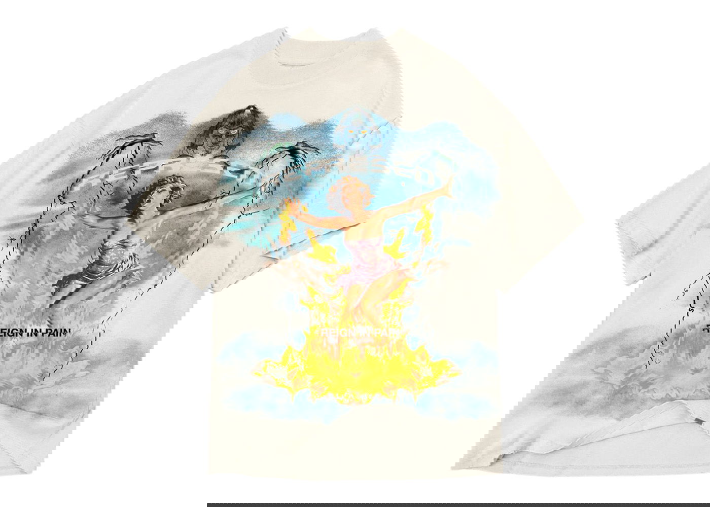 Тениска Represent Clo Represent Spirit Reaper Reign In Pain T-Shirt Vintage White Многоцветен | M05055-02, 0