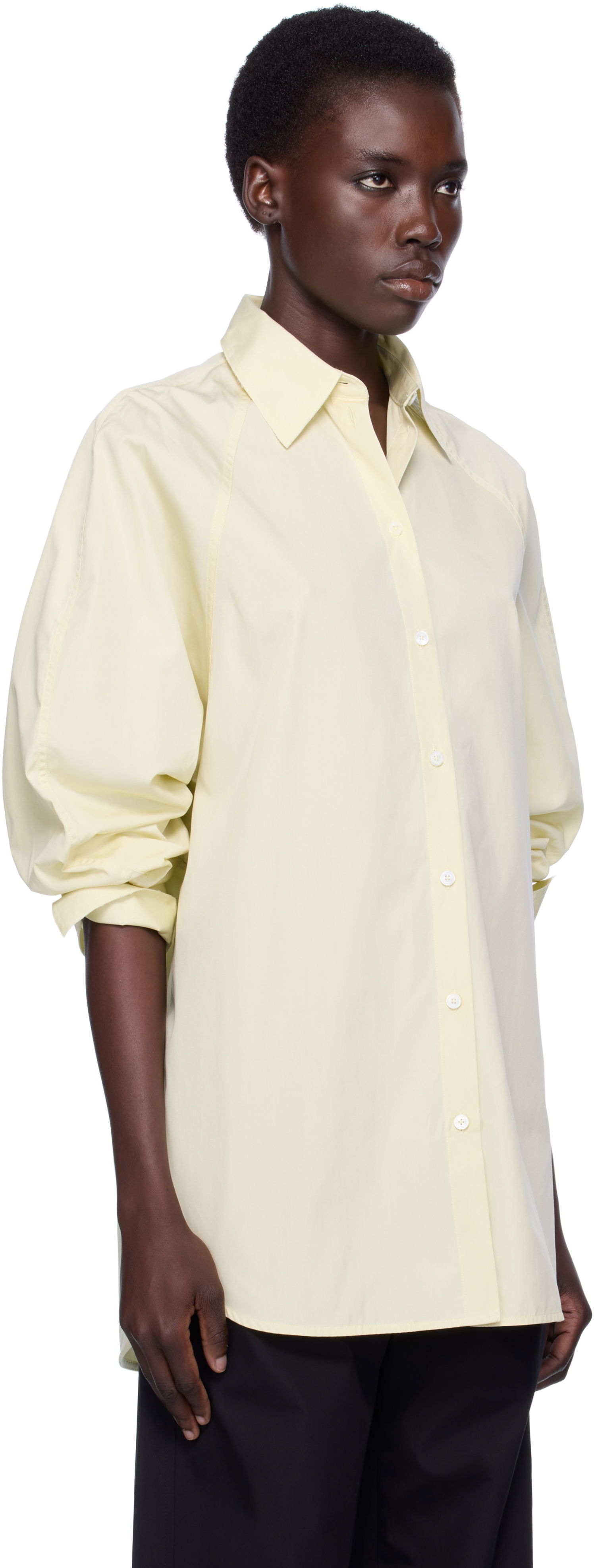 Риза TOTEME TOTEME Raw Raglan Shirt Жълто | 253-WRT0515-FB0226, 1