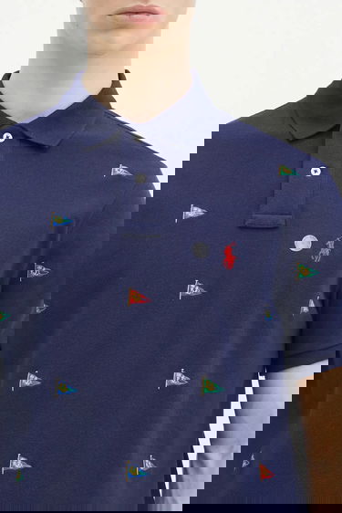 Поло тениска Polo by Ralph Lauren Polo Ralph Lauren Embroidered Pennant Polo Shirt Тъмно синьо | 710964722, 3