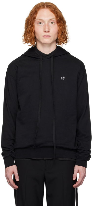 Суитчър Ann Demeulemeester Ann Demeulemeester Embroidered Hoodie Черно | 2302-M-JSW03-23-FA185-099, 0