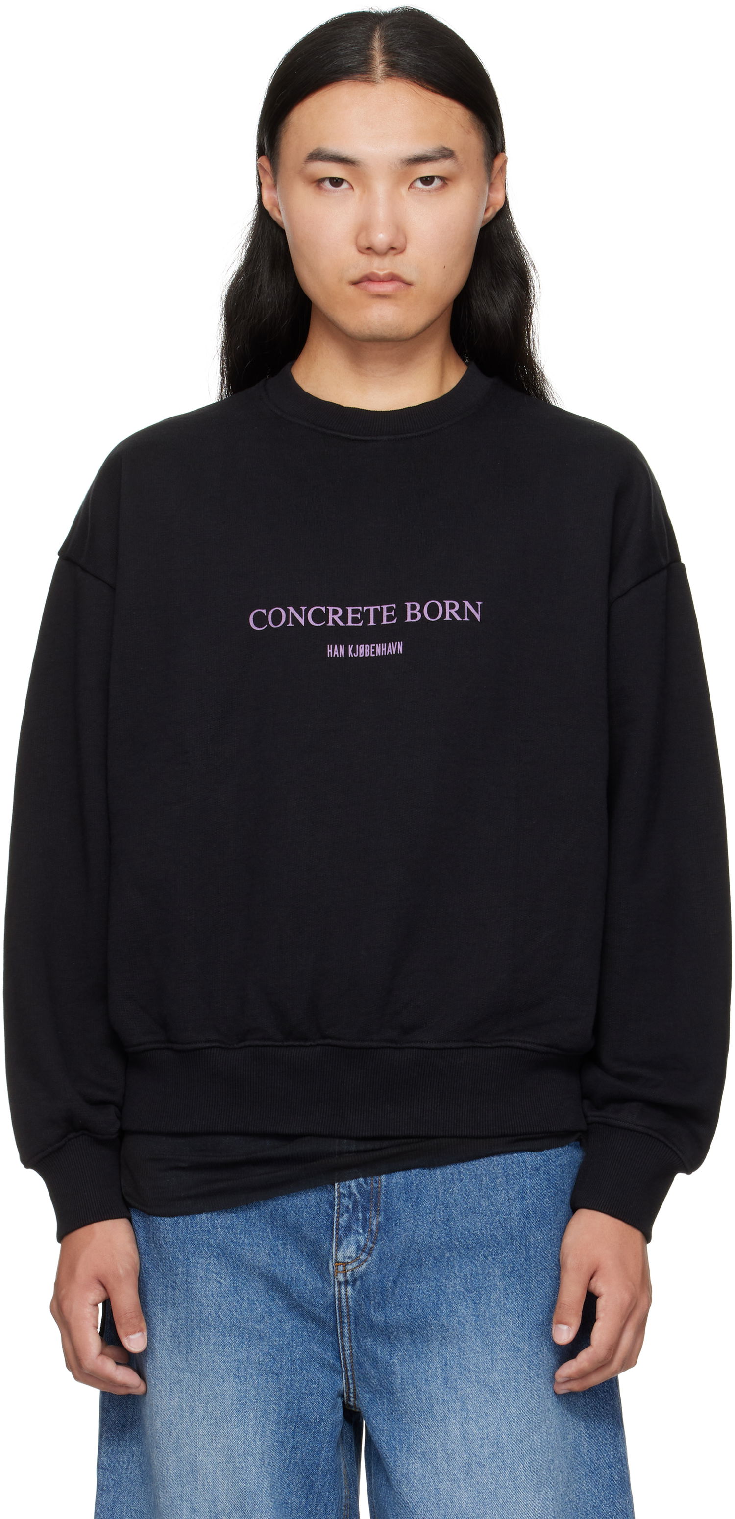 Суитчър Han Kjøbenhavn Han Kjobenhavn Logo Oversized Crewneck Sweatshirt Черно | M-134724, 0