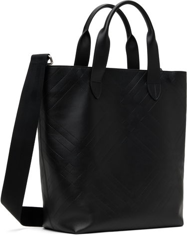 Голяма пазарска чанта Burberry Burberry Embossed Check Tote Bag Черно | 8101920, 2