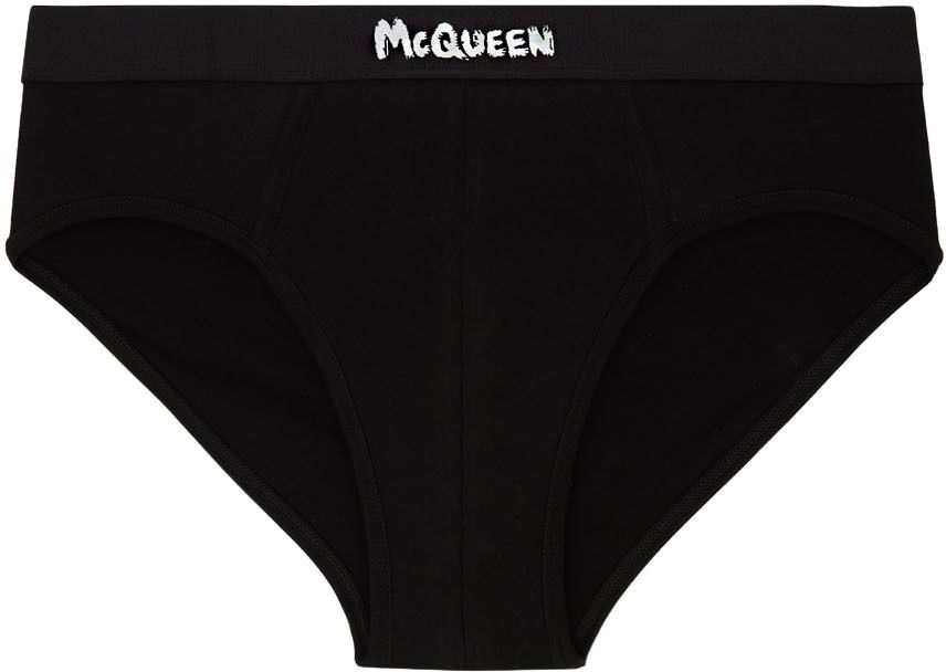 Бельо и чорапи Alexander McQueen Alexander McQueen Graffiti Briefs Черно | 7107514112Q, 0