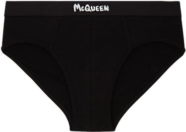 Бельо и чорапи Alexander McQueen Alexander McQueen Graffiti Briefs Черно | 7107514112Q, 0