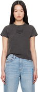 Alexander Wang Distressed Logo Shrunken T-Shirt