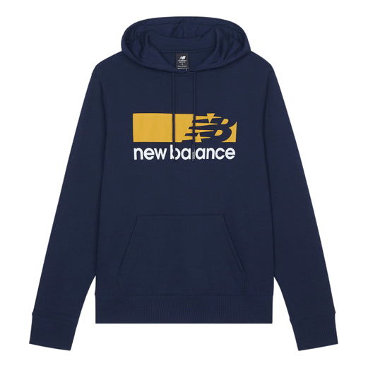 Суитчър New Balance Men's Contrasting Colors Logo Hoodie Синьо | MT13905-PGP, 0