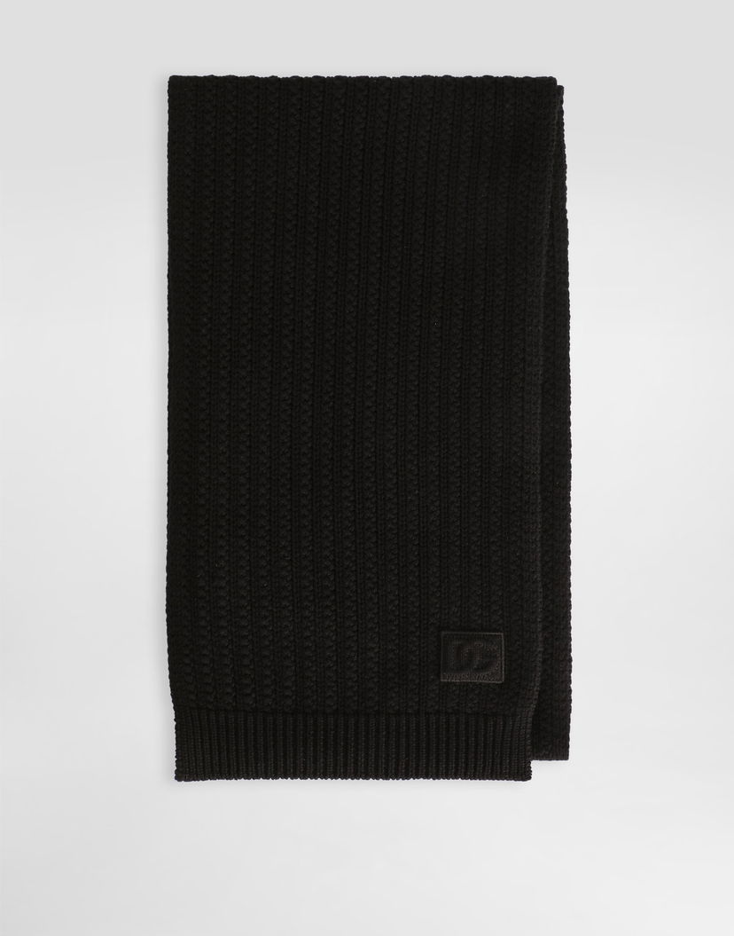 Шал Dolce & Gabbana Dolce & Gabbana Cable-Knit Scarf Черно | GX13KZJDVCMN0000