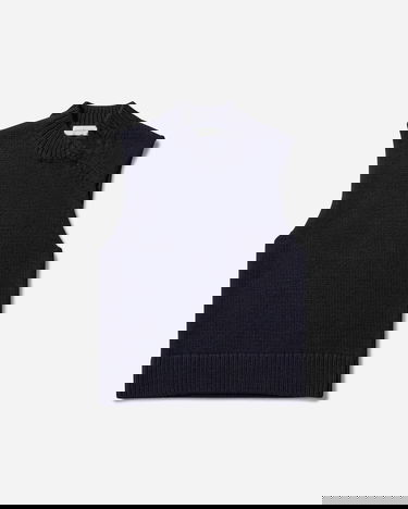Пуловер Dries Van Noten Sleeveless Sweater Mock Neck Тъмно синьо | 252-021245-2710 509, 1