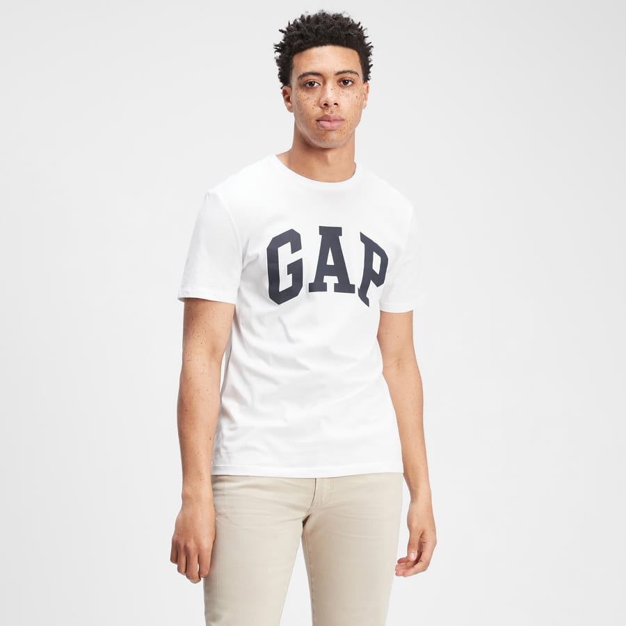 Тениска GAP Basic Logo Tee Бяло | 550338-06, 0