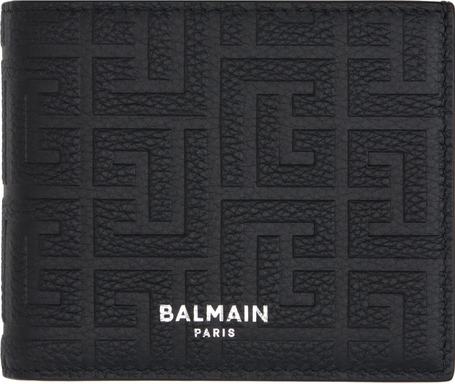 Портфейл Balmain Embossed Leather Flap Wallet Черно | DM1NM061LPSE, 0