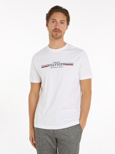 Тениска Tommy Hilfiger S/S T-Shirt With Print Бяло | MW0MW36480YBR