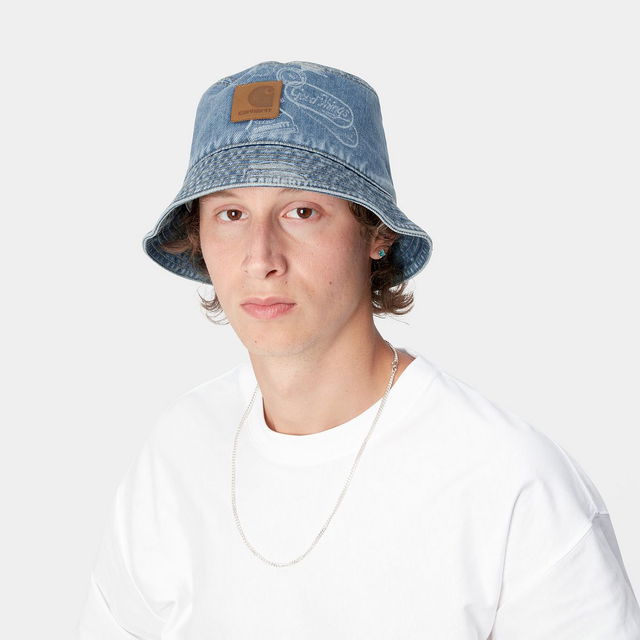 Bleached Denim Bucket Hat